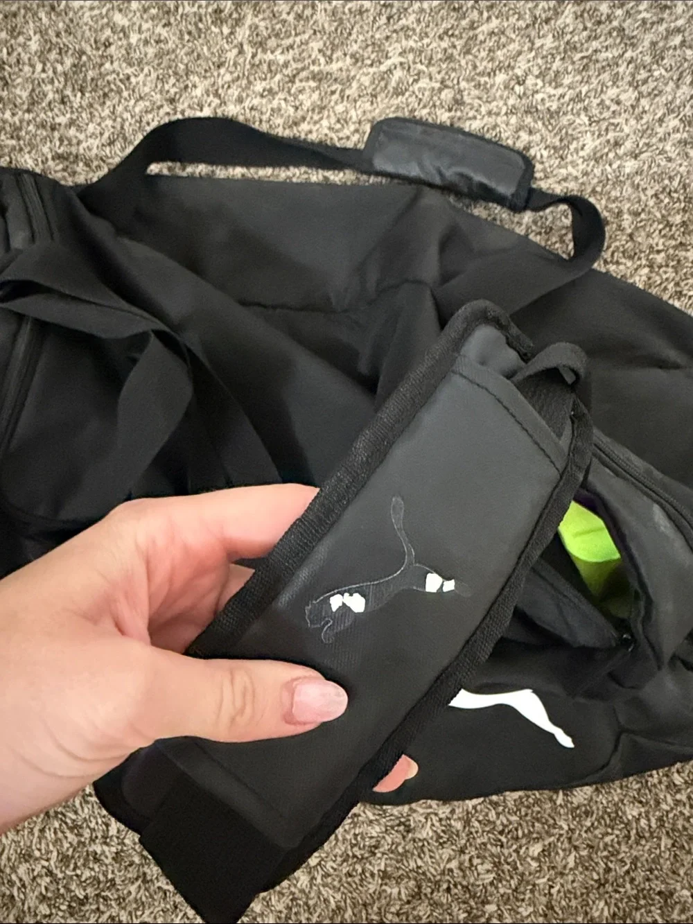 Puma Black Duffel Bag with White Logo